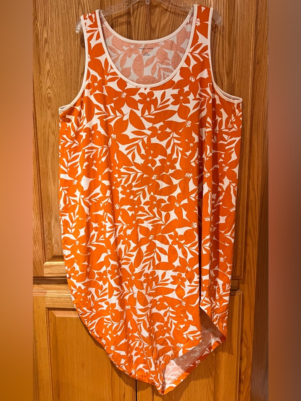 Universal Standard Iconic Geneva Tank Dress Petal Palette Print in Arancia 22/24